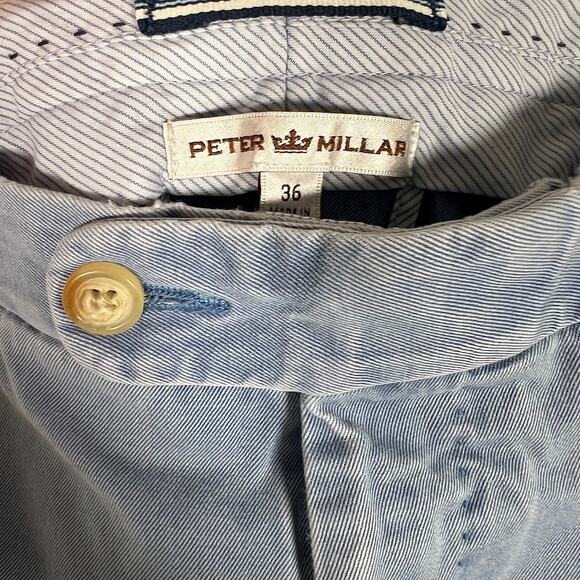 Peter Millar Men's Chino Golf Pants 36 Blue Pima Cotton Straight Leg *Read - Picture 5 of 7